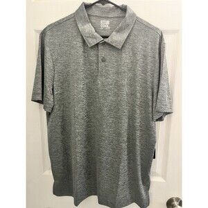 32 Degrees Cool Men's Charcoal Polo Shirt XL Short Sleeve Collared Solid Button